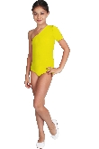 BODY DANZA LYCRA MONOSPALLA MEZZA MANICA GIALLO BAMBINA